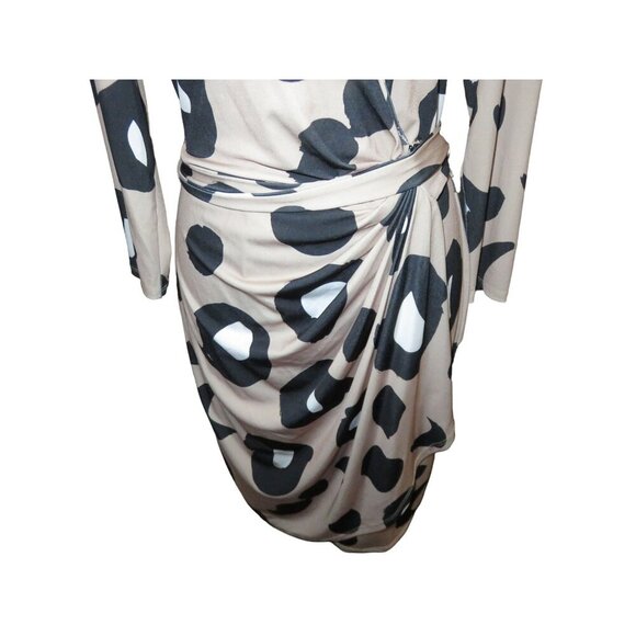 Maggy London Leopard Print Wrap Midi Jersey Knit Dress Made in Sri Lanka sz 10 - Picture 4 of 9